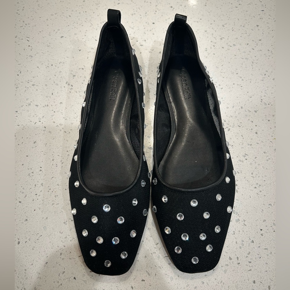Open Edit Lennox Rhinestone Mesh Flat - Picture 4 of 10